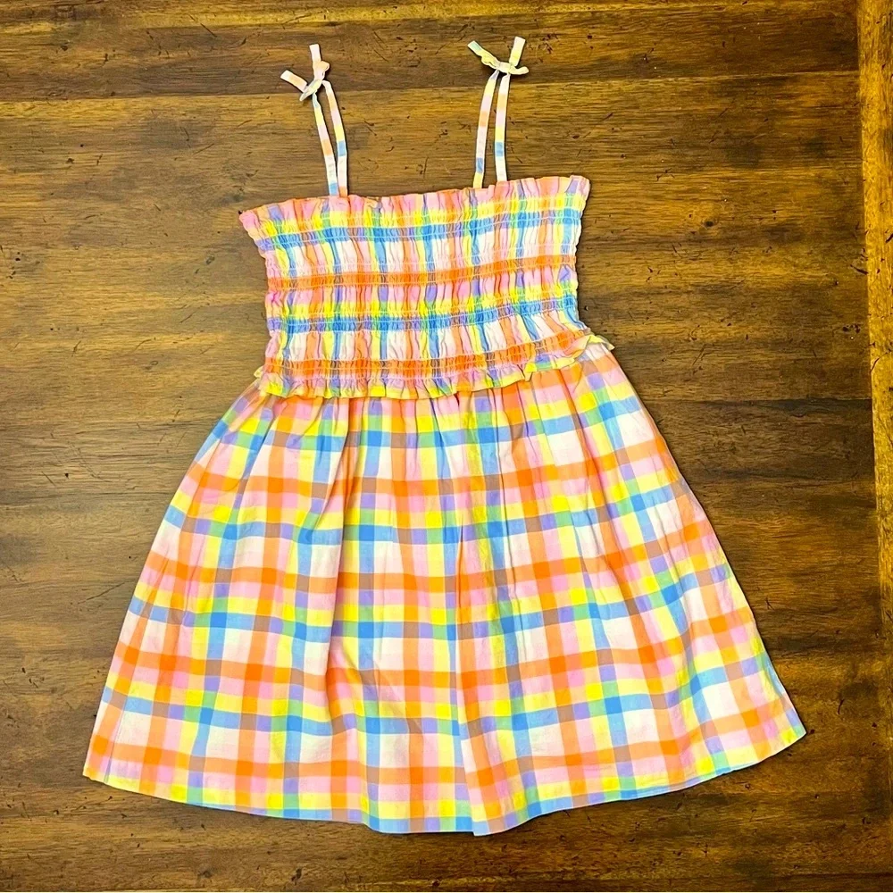 Janie and Jack Plaid Smocked Dress Sz 8 EUC - Picture 1 of 8